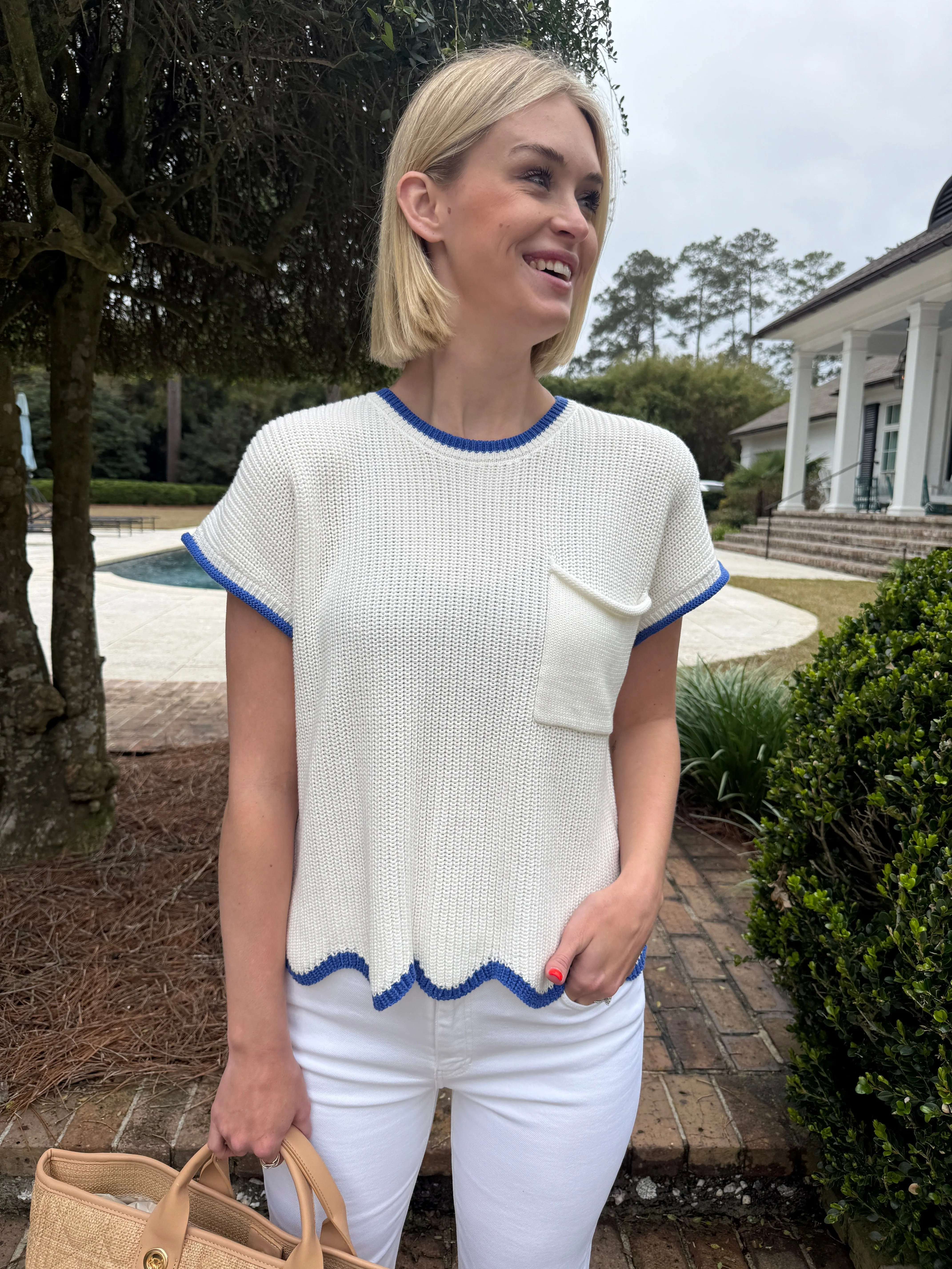 Hillary Scallop Hem Sweater Top