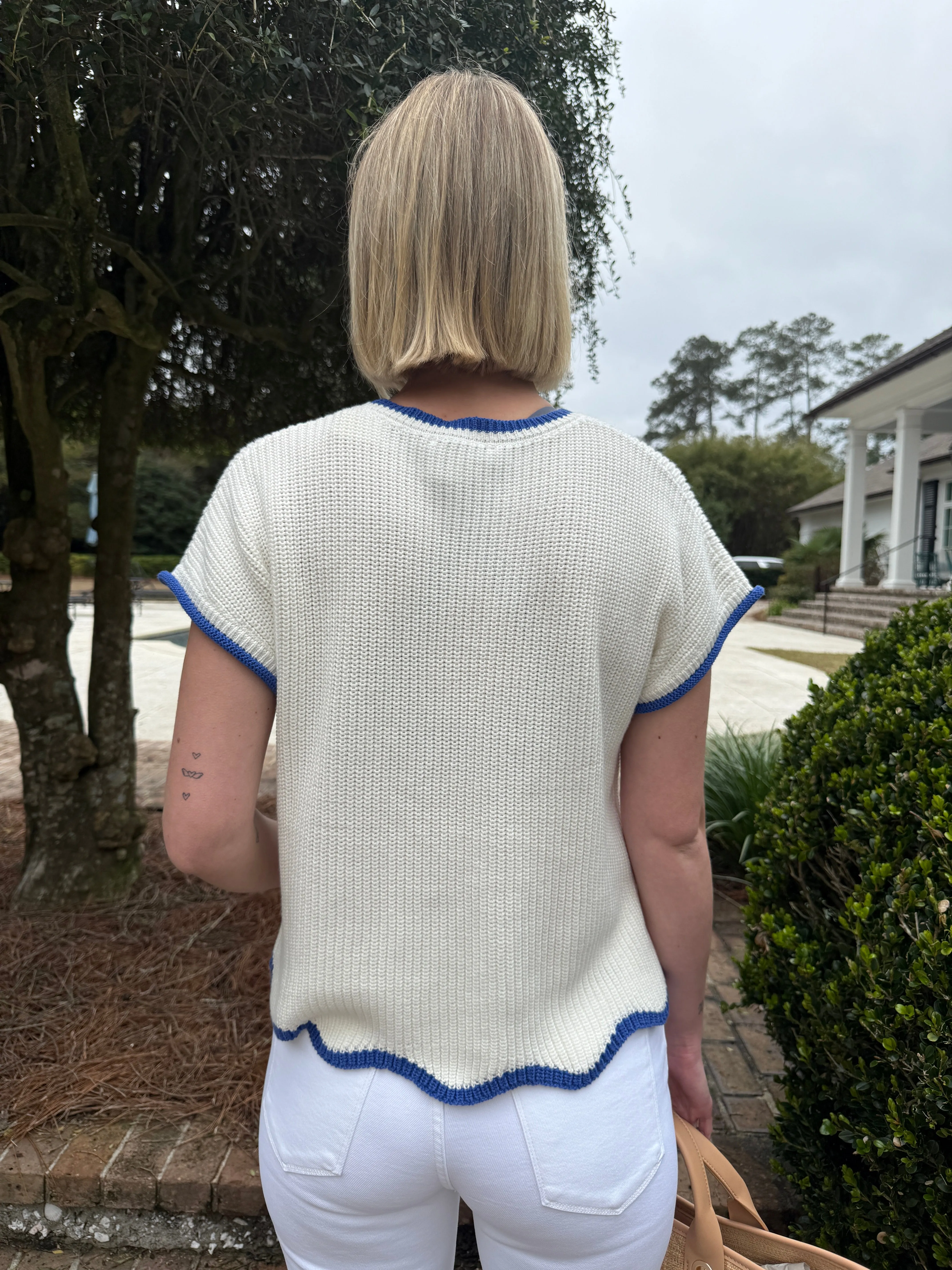 Hillary Scallop Hem Sweater Top