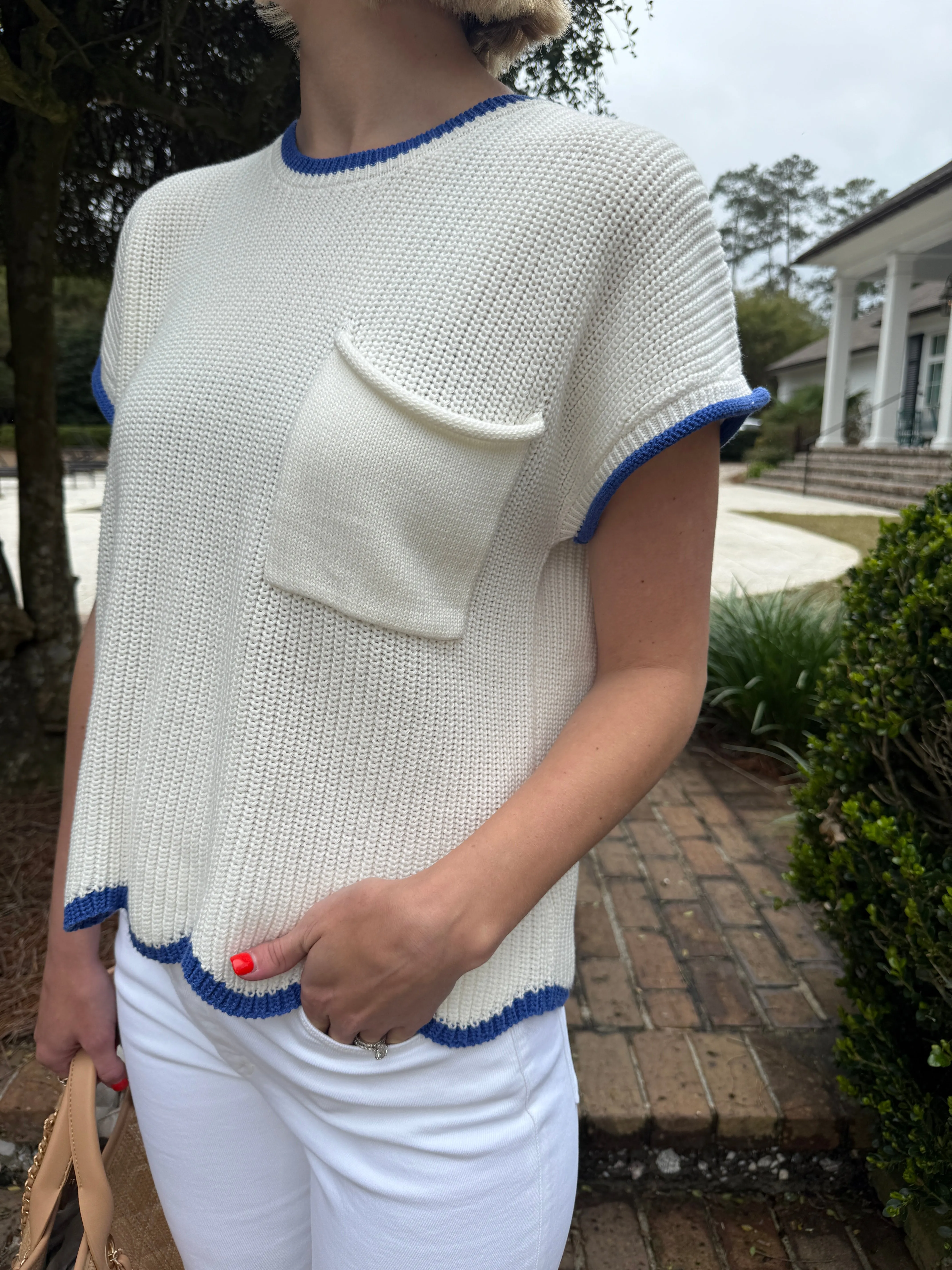 Hillary Scallop Hem Sweater Top