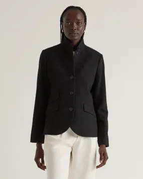 Italian Wool Stand Collar Blazer