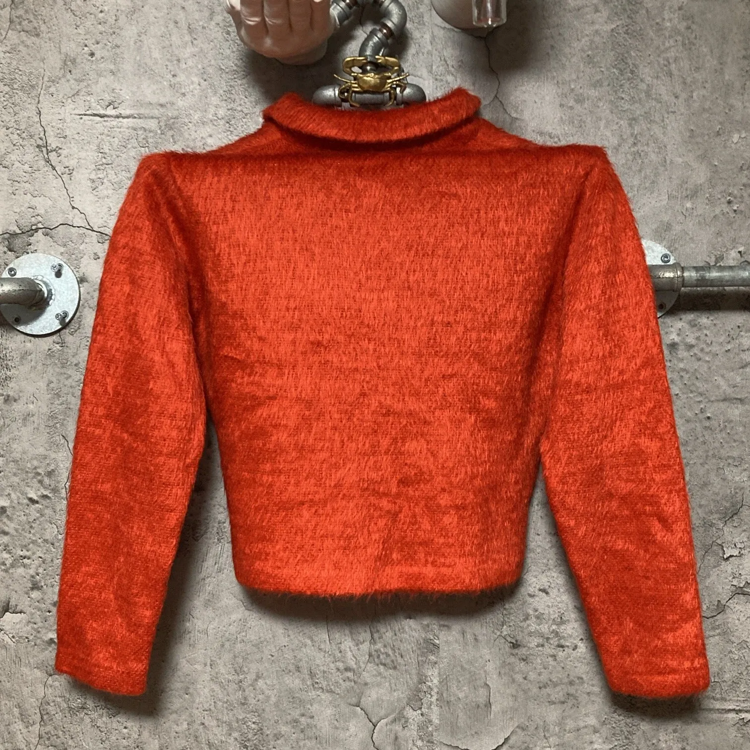 katharine hamnett london mohair knit top orange