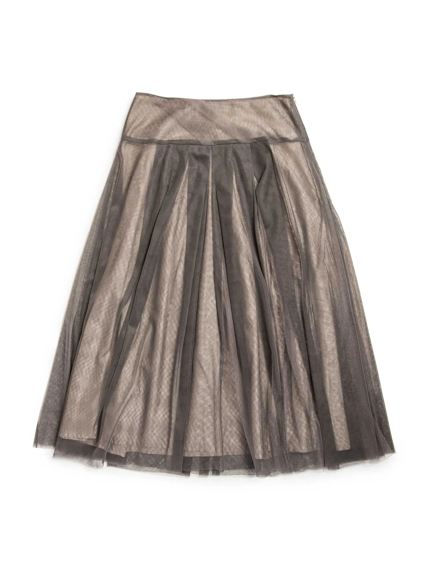 Lilith Tulle Chiffon Maxi Skirt Grey