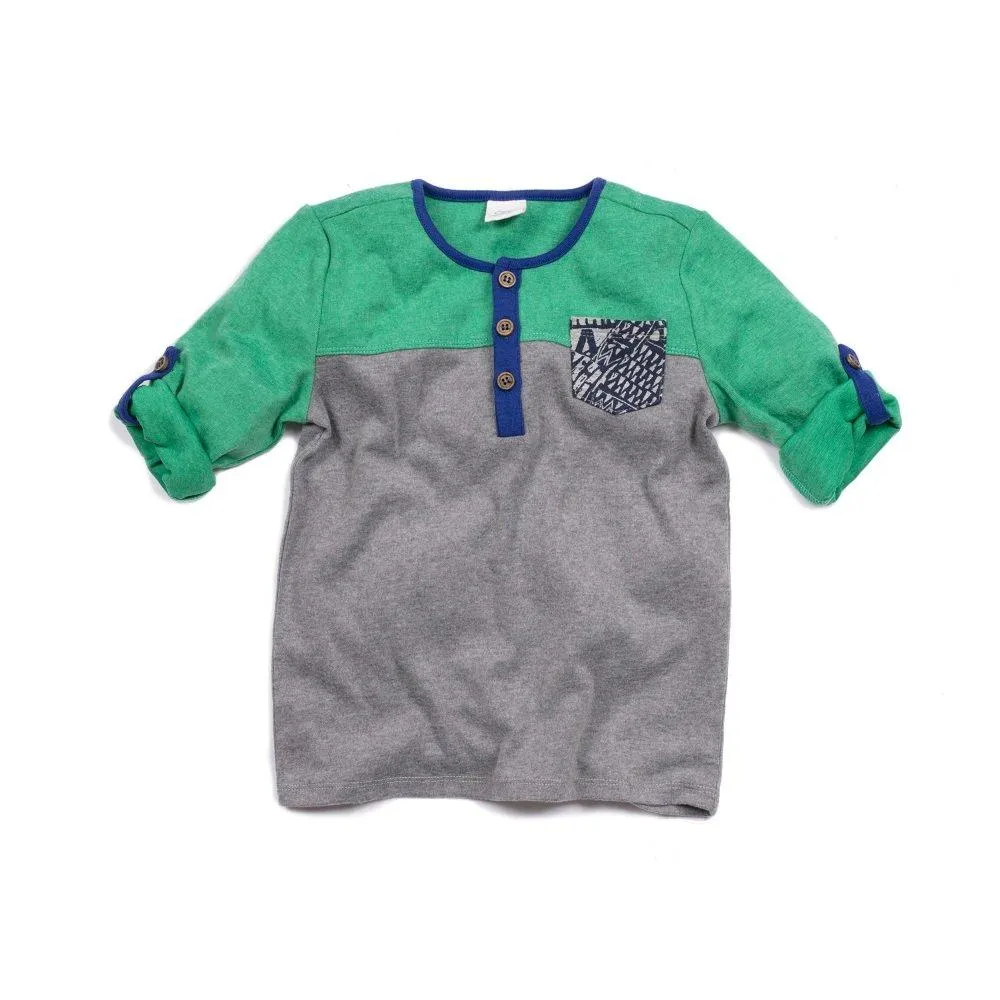 Mateo Color Blocked Henley Top