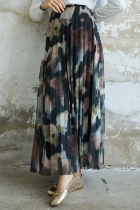MDS Women Batik Pattern Lined Tulle Skirt - Brown - Parkland