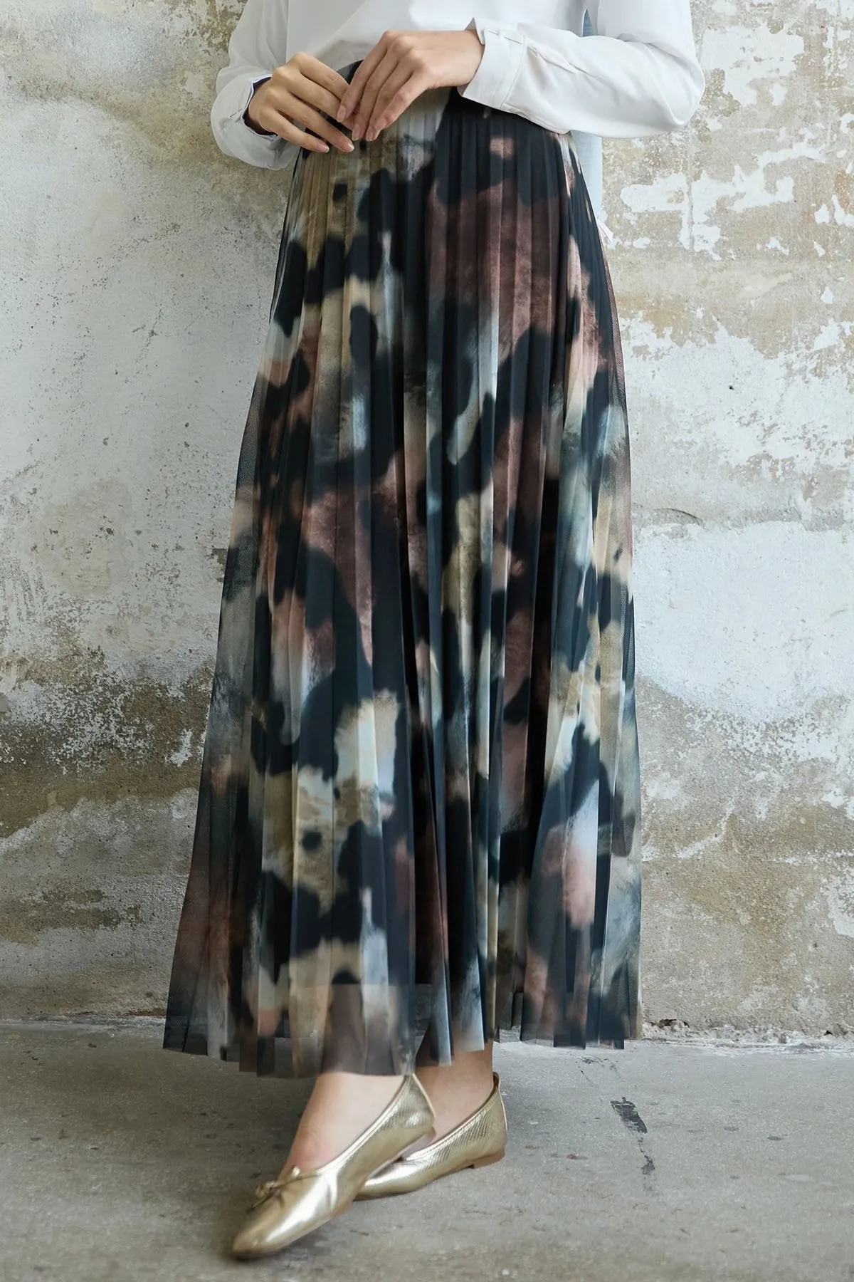 MDS Women Batik Pattern Lined Tulle Skirt - Brown - Parkland
