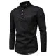 Men's' Solid Color Long-Sleeve Business Shirt