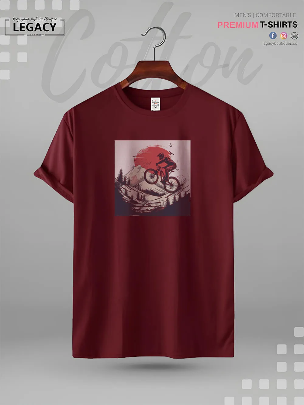MTB Downhill Mountainbike Biking Print High Quality Men's T-Shirt In Resonable Price