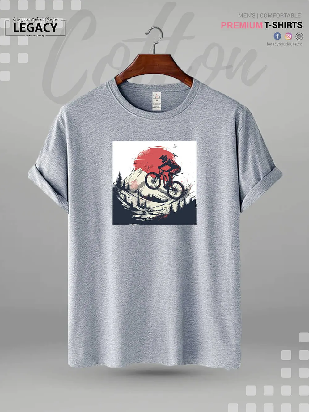 MTB Downhill Mountainbike Biking Print High Quality Men's T-Shirt In Resonable Price