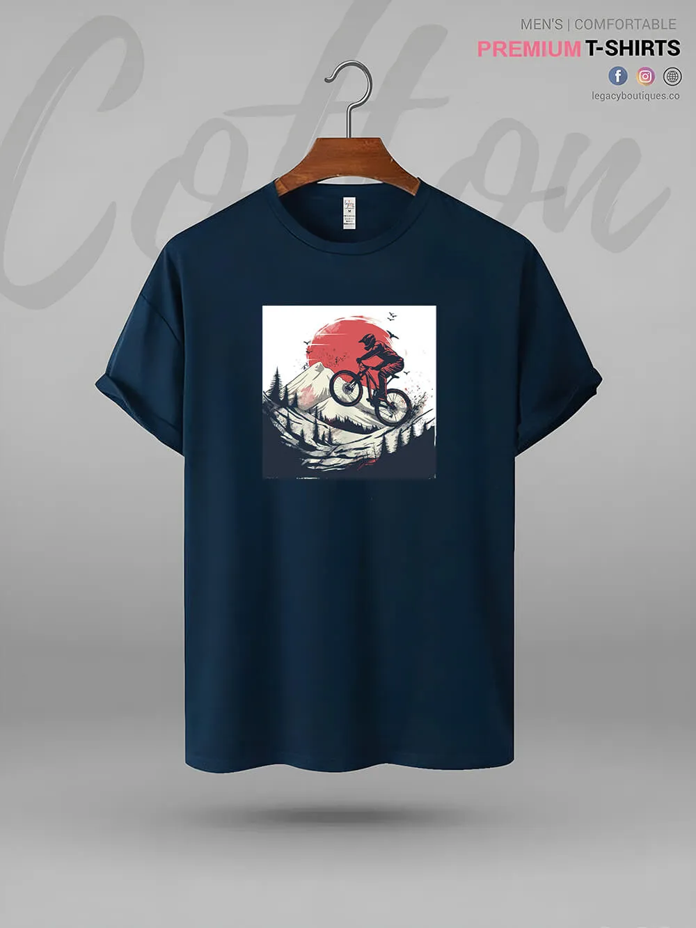 MTB Downhill Mountainbike Biking Print High Quality Men's T-Shirt In Resonable Price