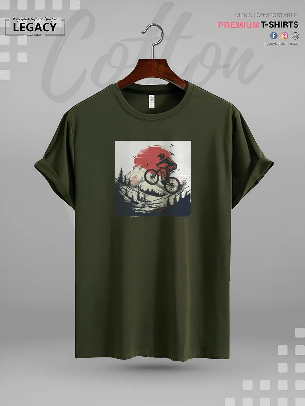 MTB Downhill Mountainbike Biking Print High Quality Men's T-Shirt In Resonable Price