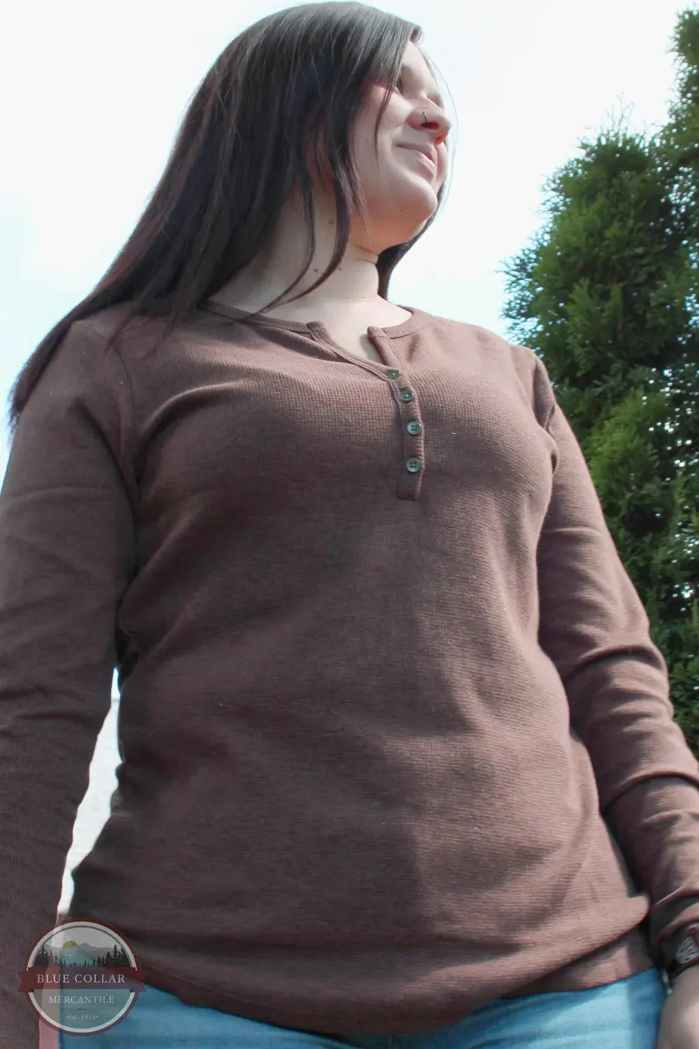 NRL2556 Mini Waffle Notch Henley