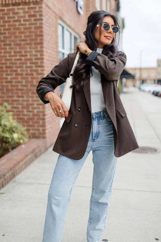 One Track Mind Black And Plaid Blazer FINAL SALE