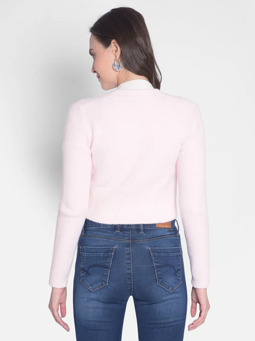 Pink Crop Length Cardigan