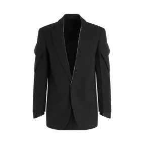 Pocket Sleeve Blazer in Black