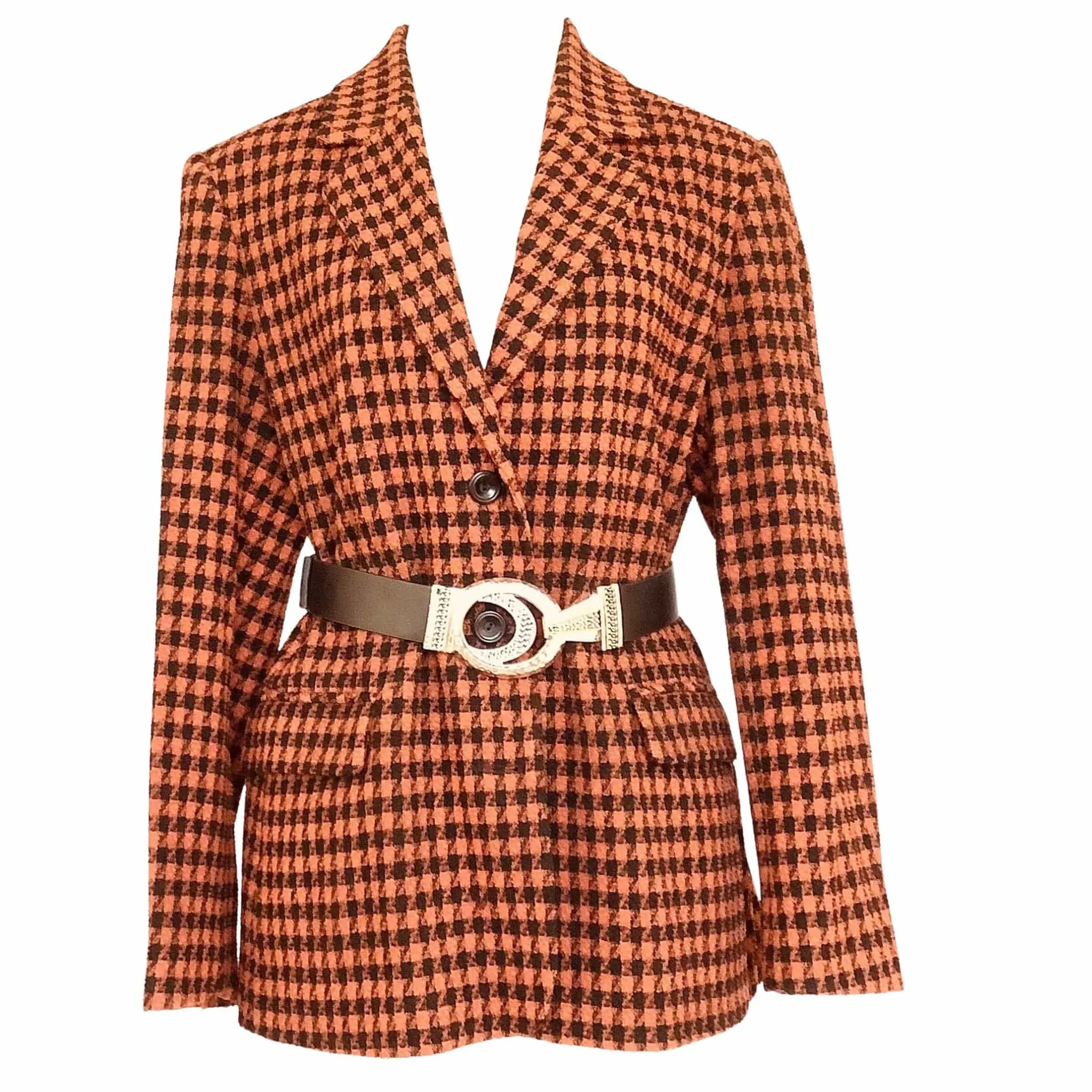 Red Houndstooth Blazer