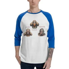 Sarcastic Sasquatch “See no evil...”  3/4 Sleeve Cotton Baseball Shirt