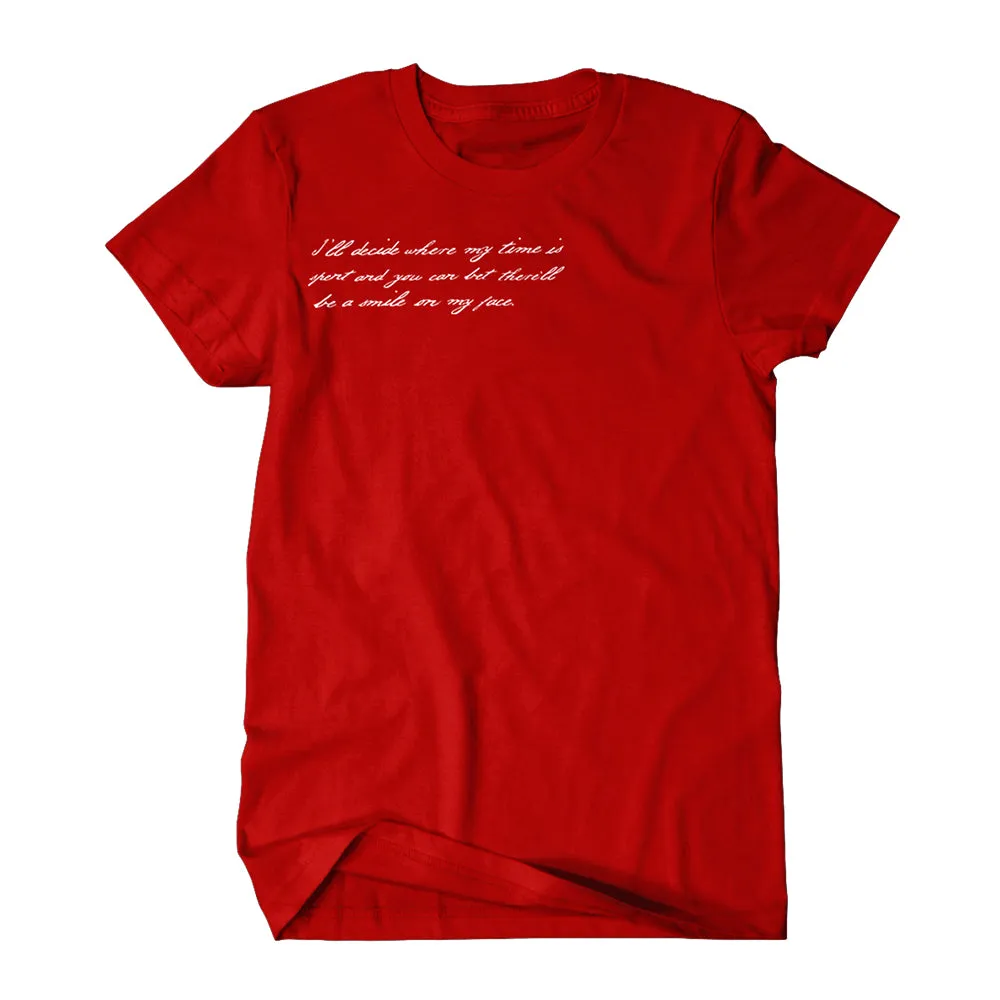 Script On Maroon T-Shirt