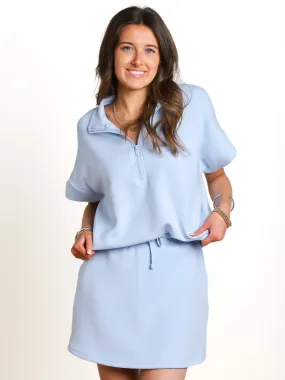 Secret's Out Modal Short Sleeve Quarter Zip Top
