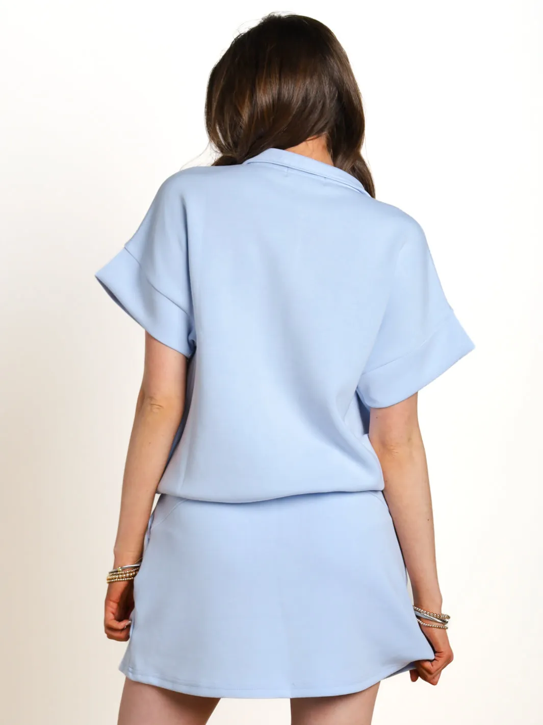 Secret's Out Modal Short Sleeve Quarter Zip Top