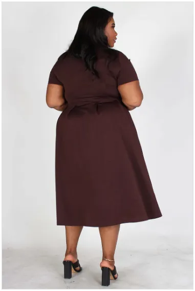 Short Sleeve Bow Tie Dress