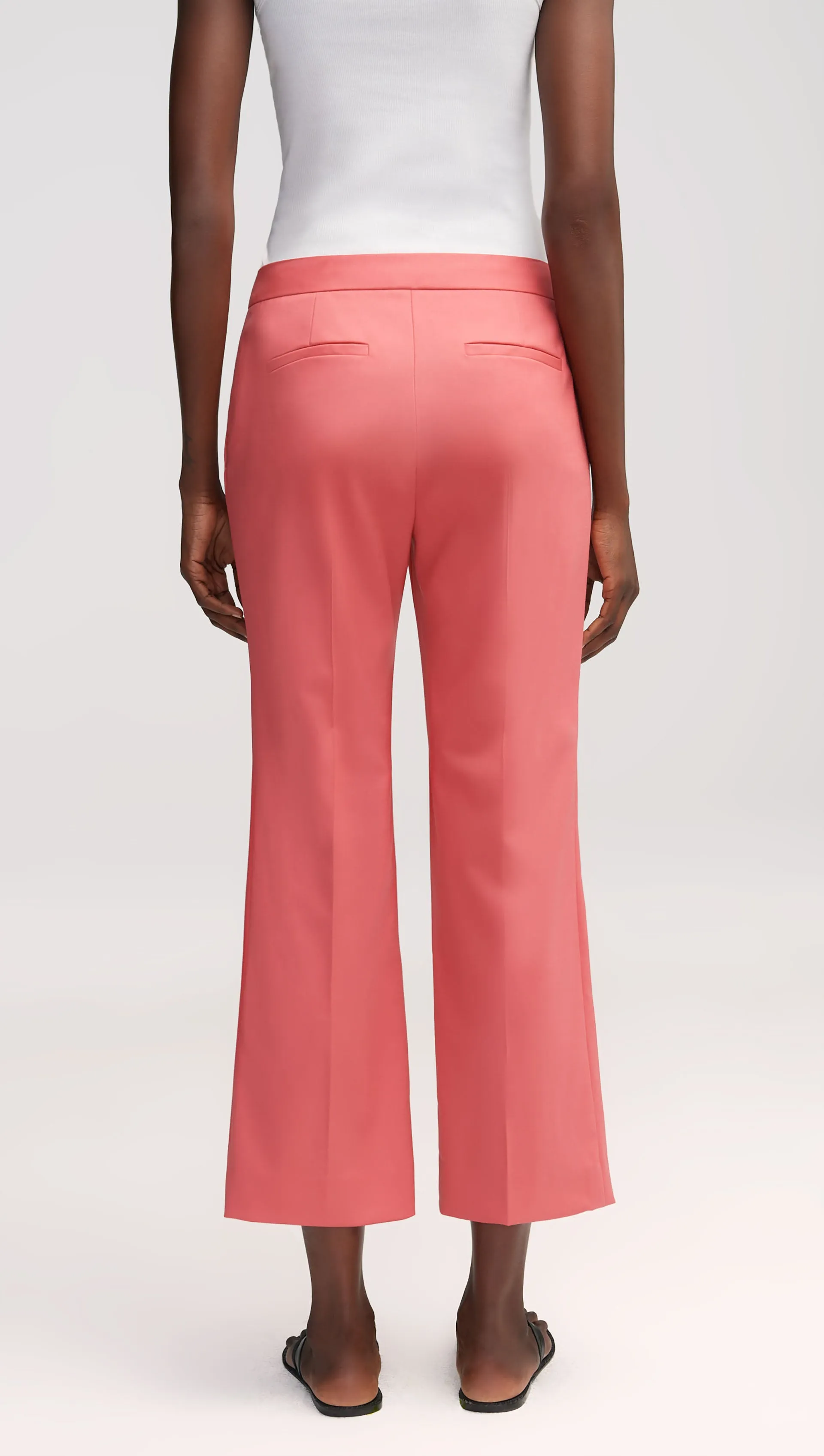 Slim Kick Flare Trouser in Seasonless Wool | Salmon
