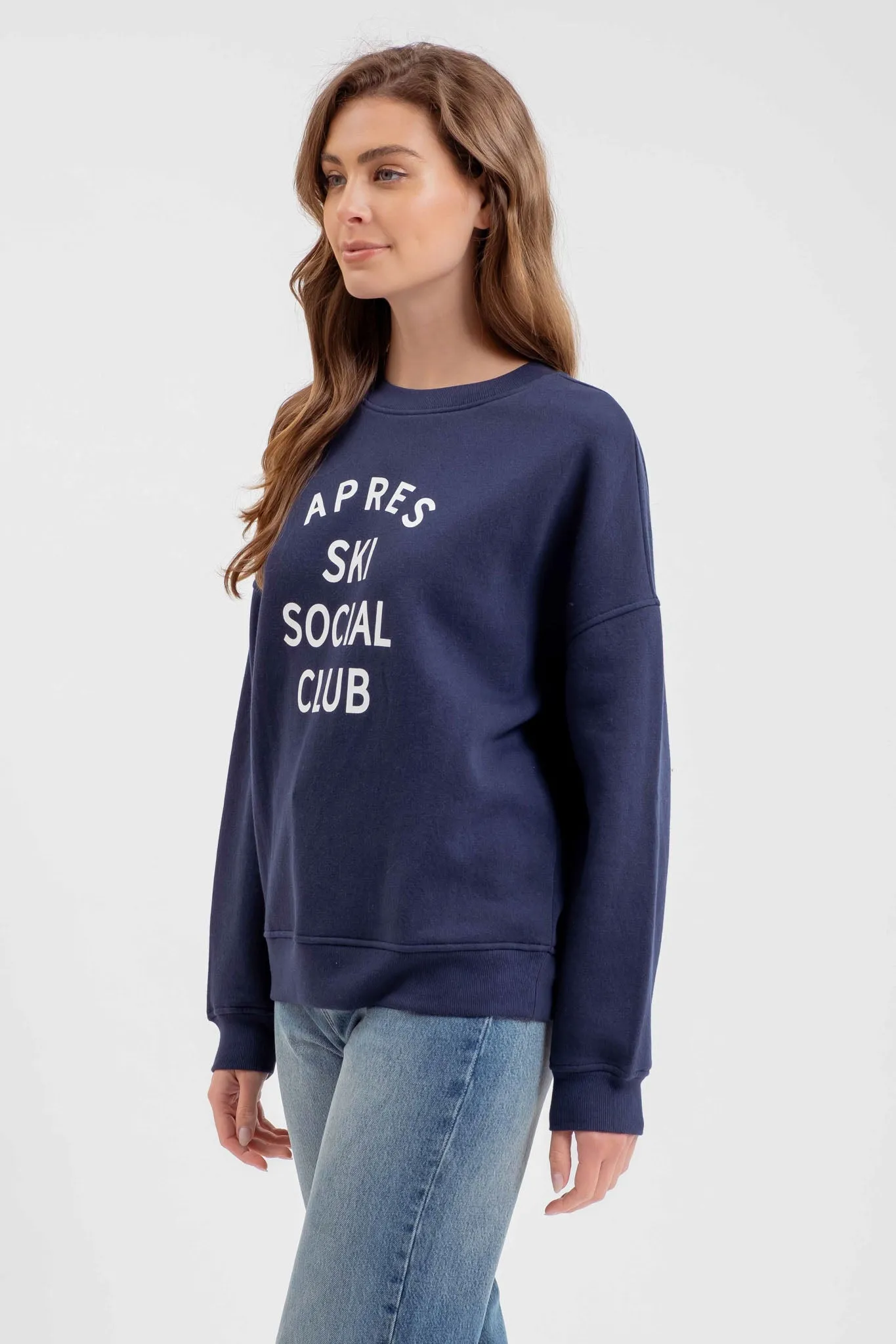 SOCIAL CLUB PRINT LONG SLEEVE KNIT TOP