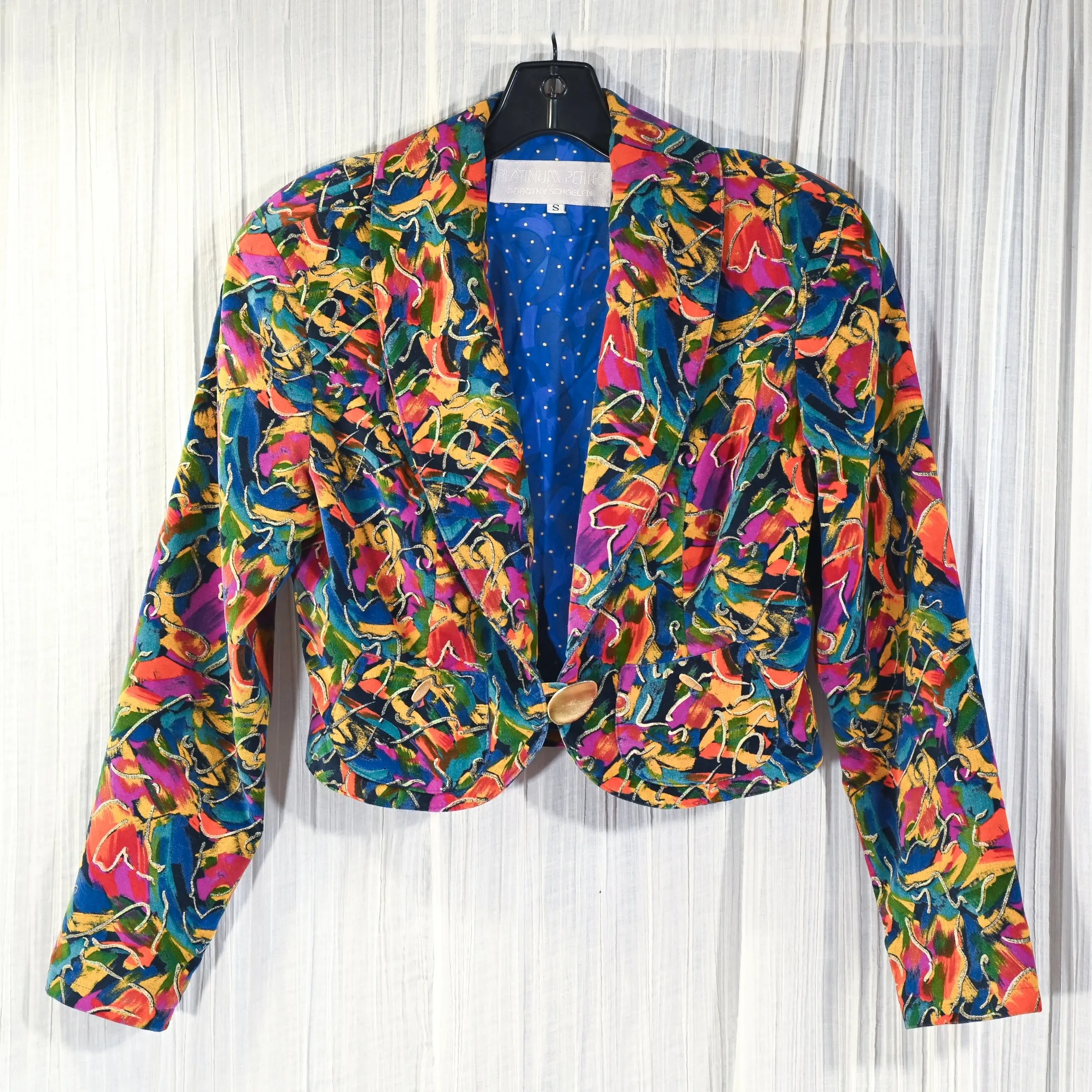 SOLD Platinum Vintage Cropped Fitted Velvet Jacket P/S