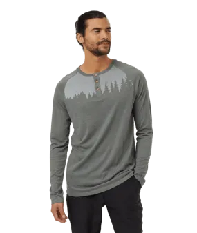 TENTREE TreeBlend Classic Henley Long Sleeve T-Shirt Mineral Heather/White