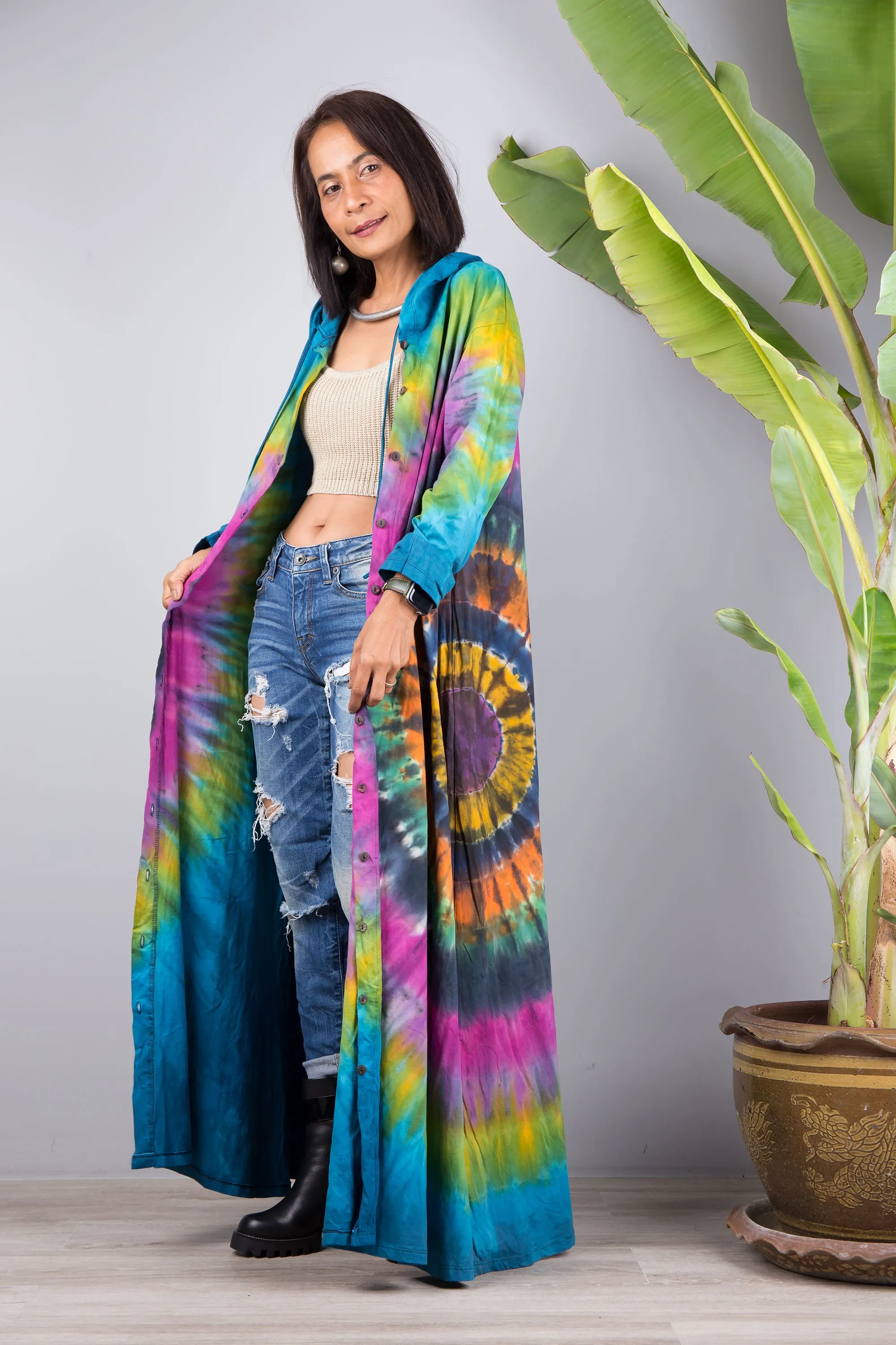 Tie dye hoodie dress