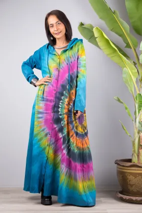 Tie dye hoodie dress