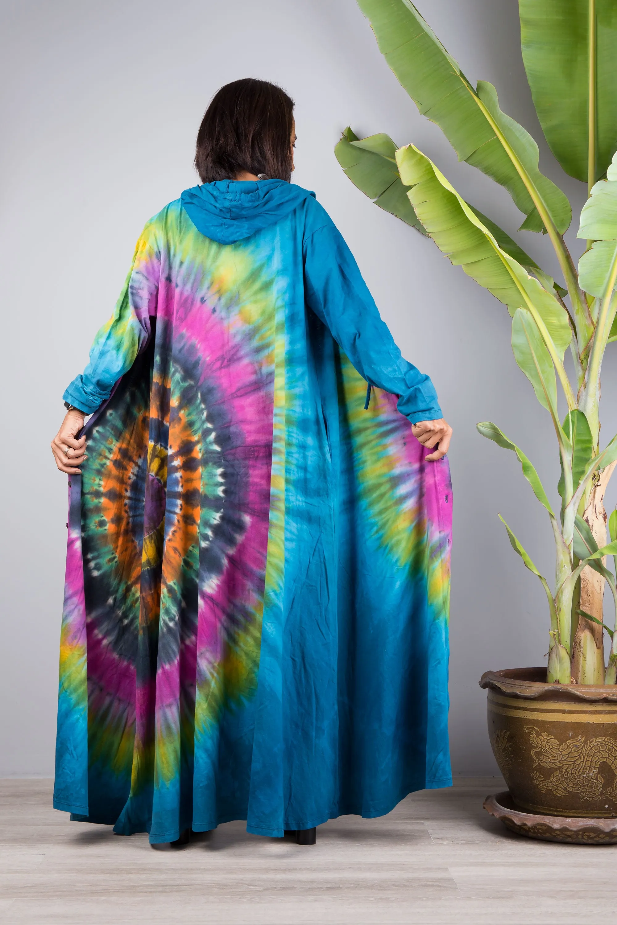 Tie dye hoodie dress