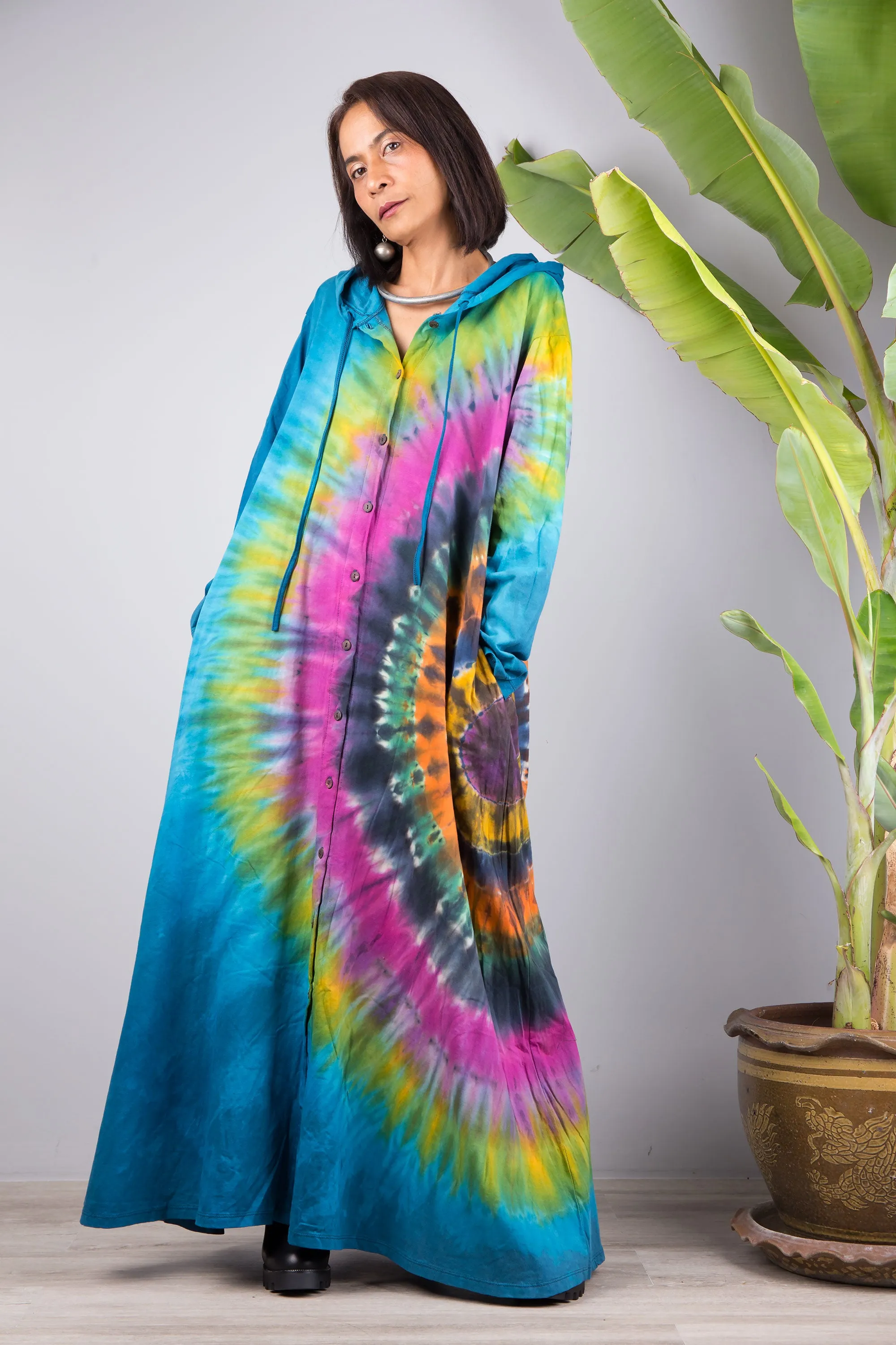 Tie dye hoodie dress