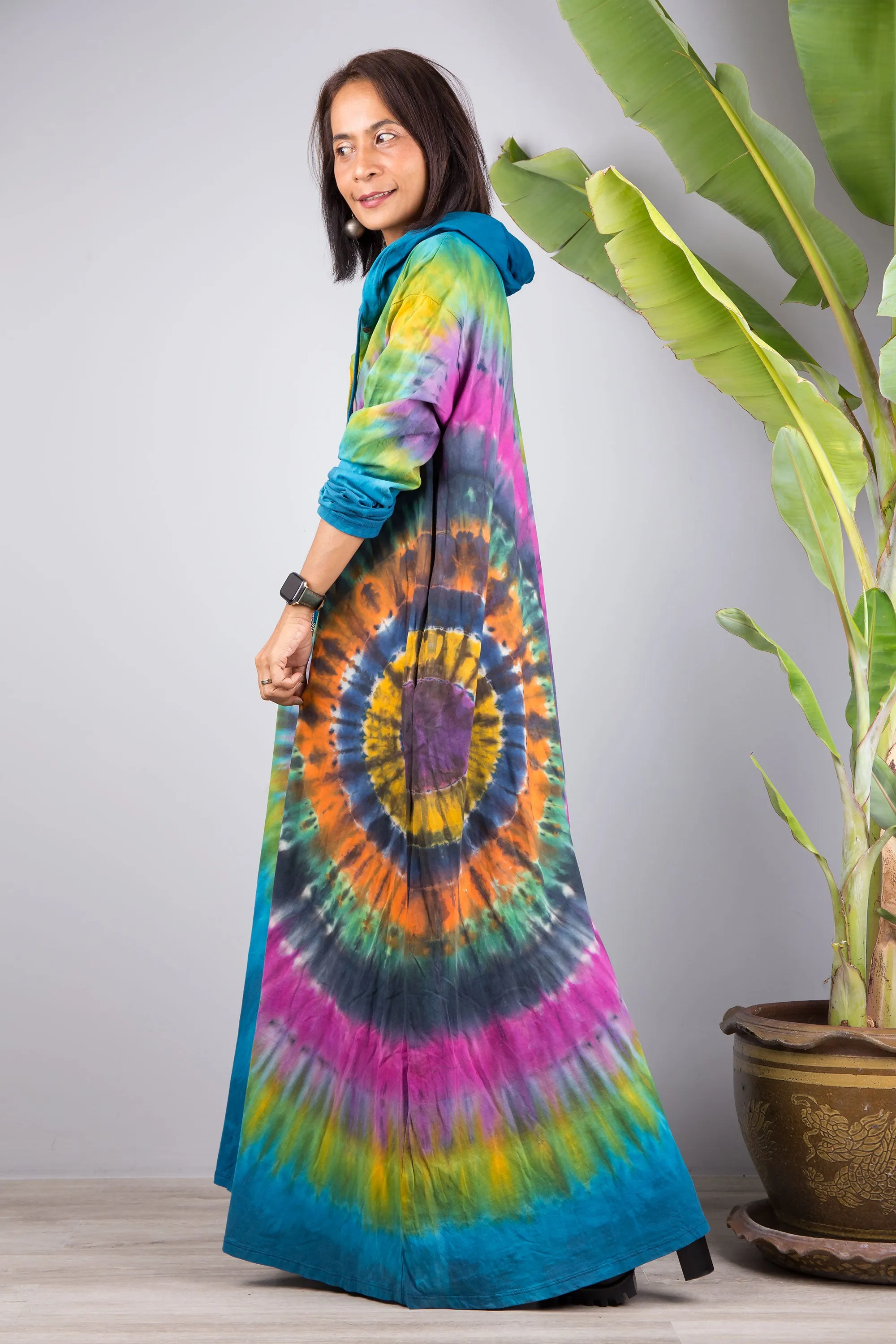 Tie dye hoodie dress