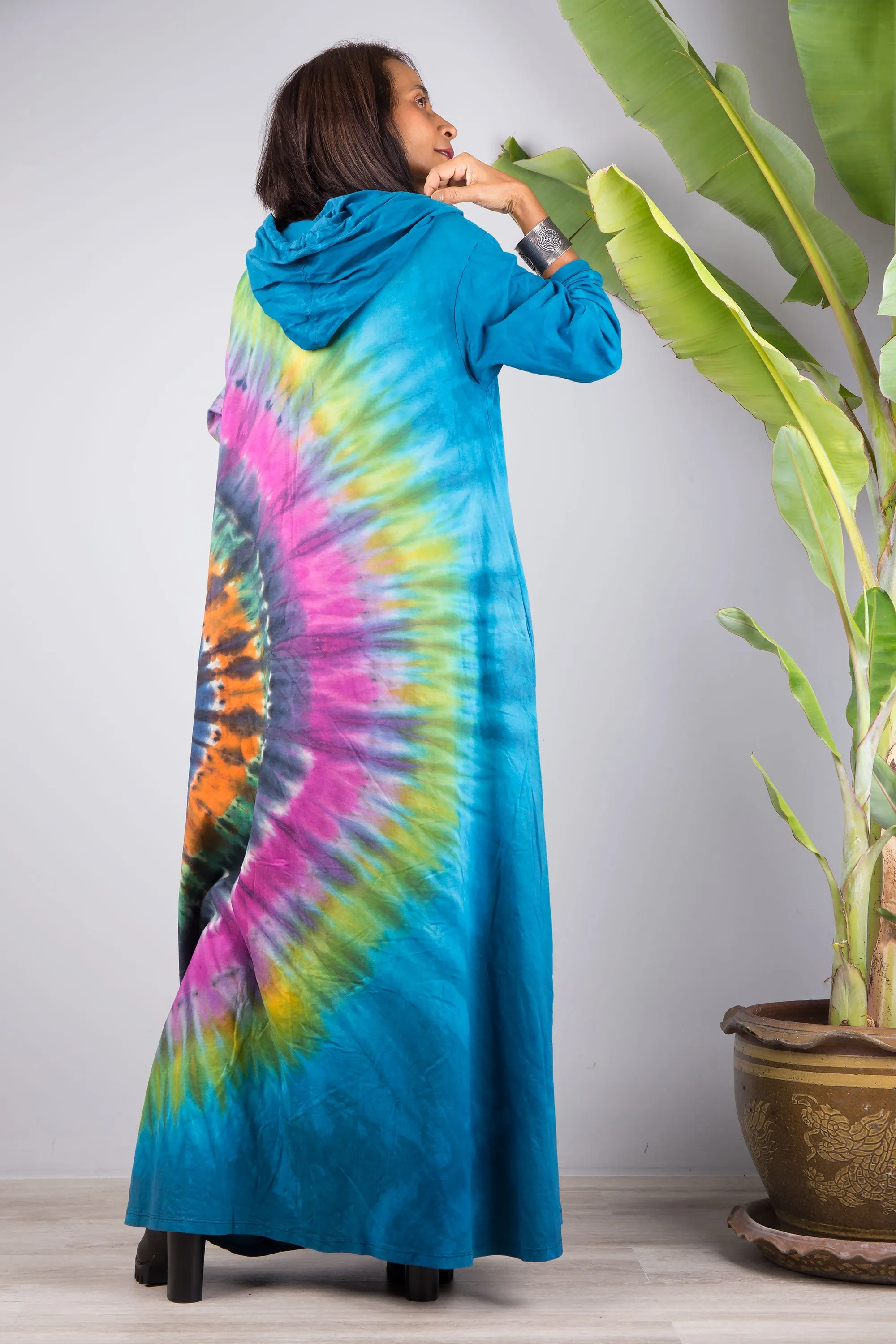 Tie dye hoodie dress