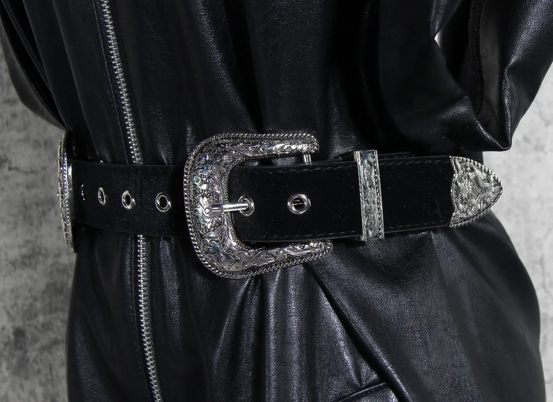 Tight waist leather Jumpsuit