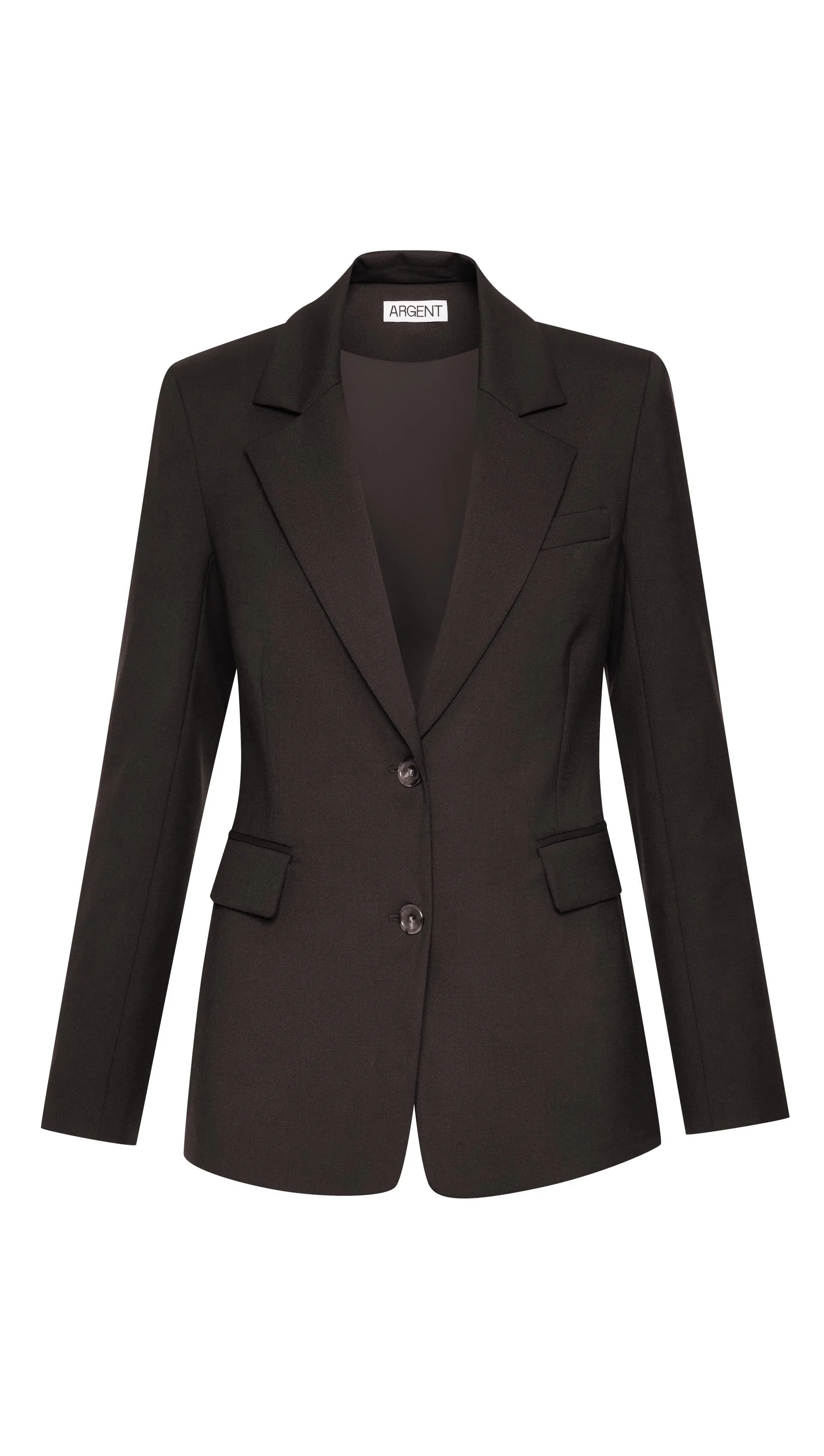 Two-Button Blazer in Seasonless Wool | Coffee