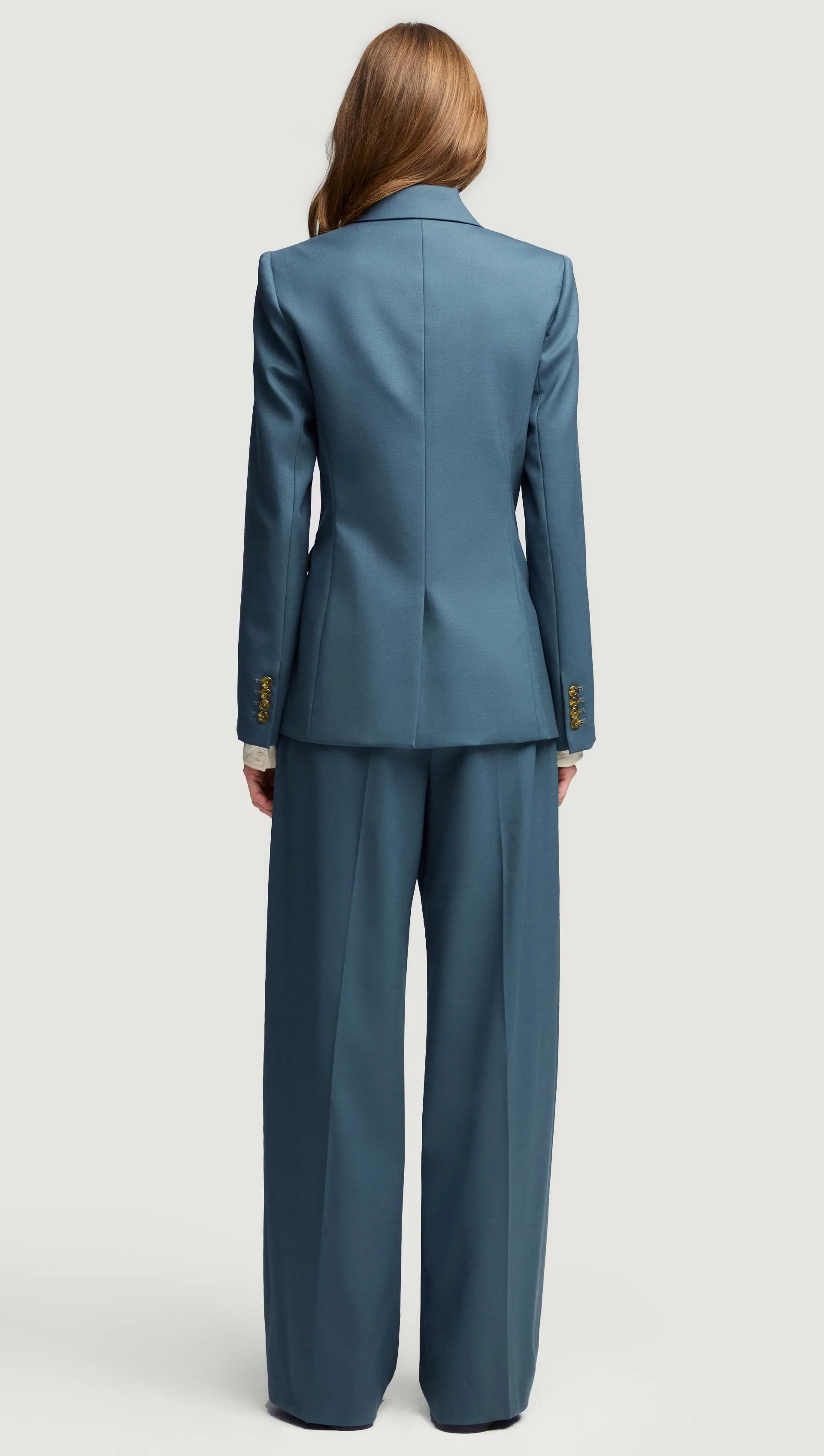 Two-Button Blazer in Seasonless Wool | Stone Blue