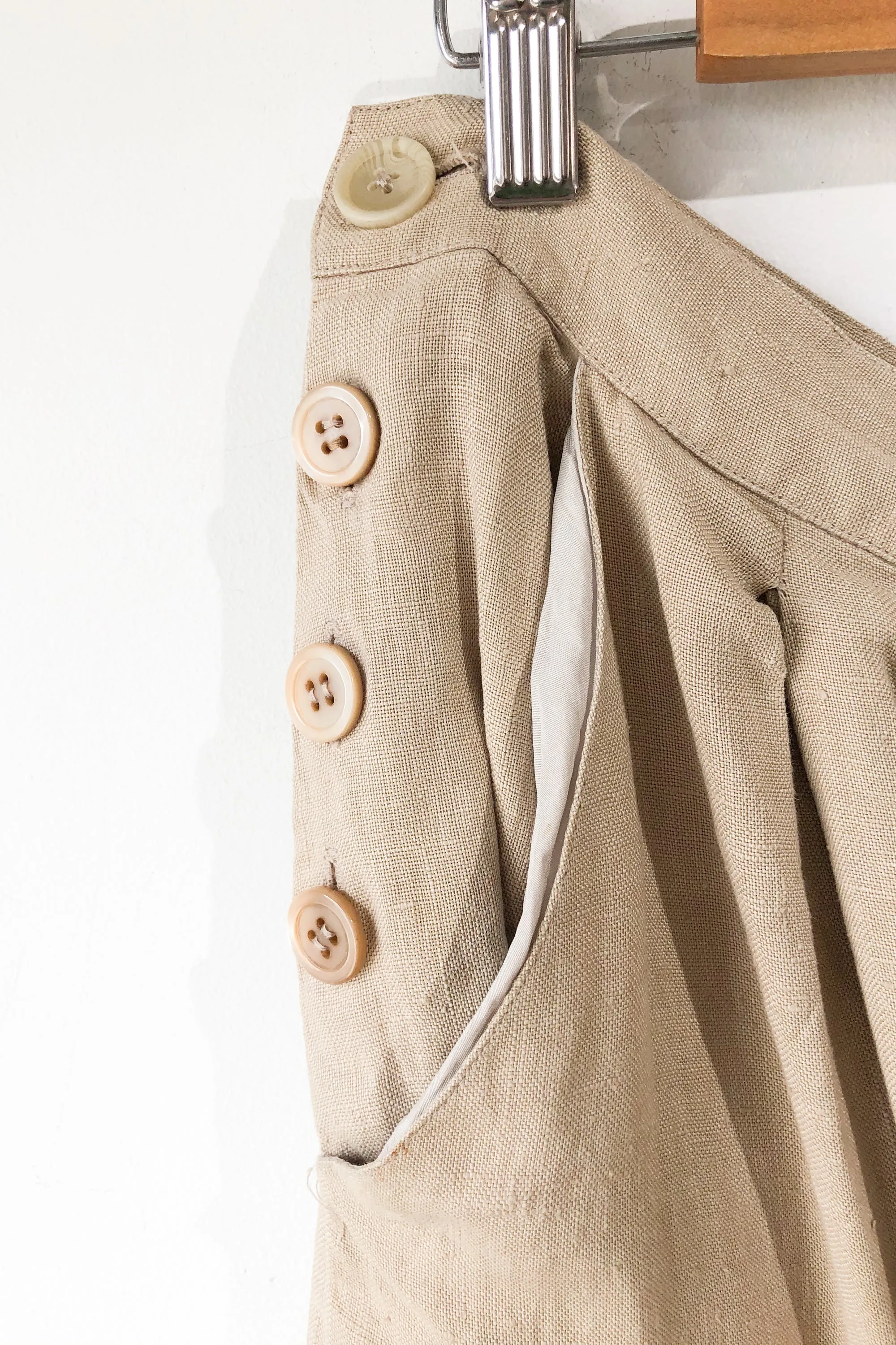 Vintage Lloyd Williams Khaki Pleated Skirt