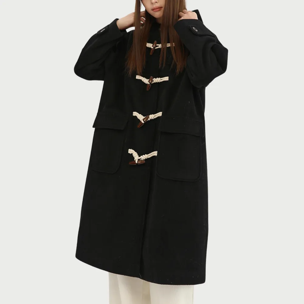 Women's Horn Button Wool Coat