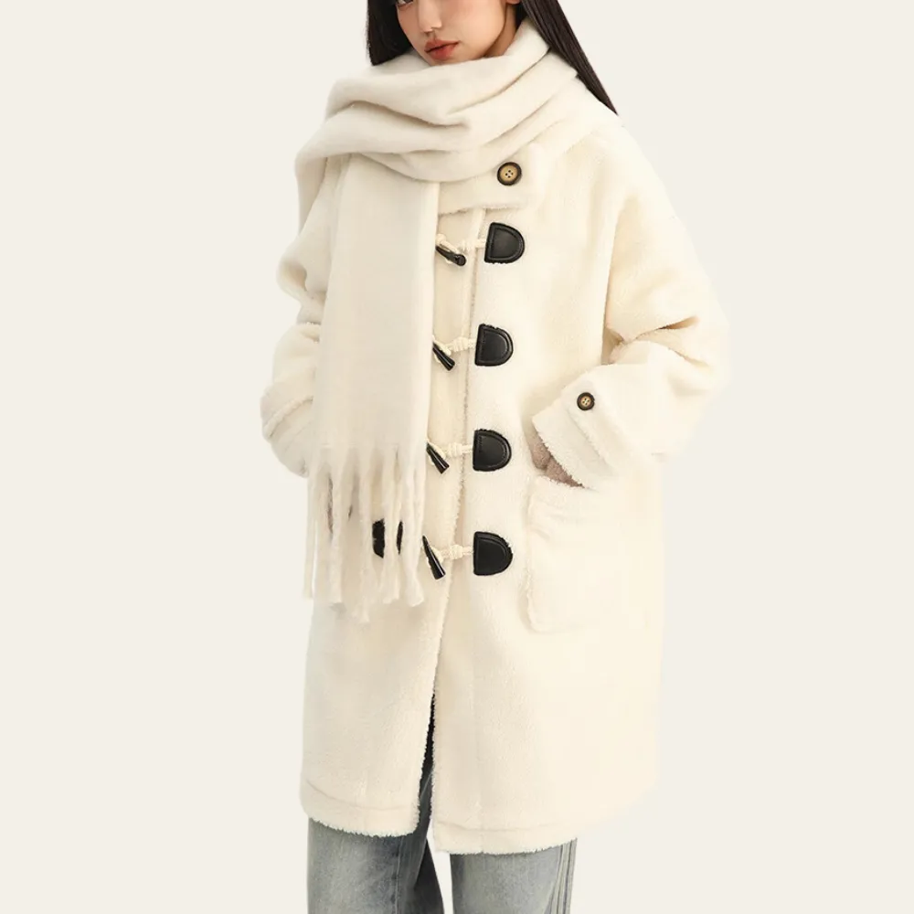 Women's Horn Button Wool Coat