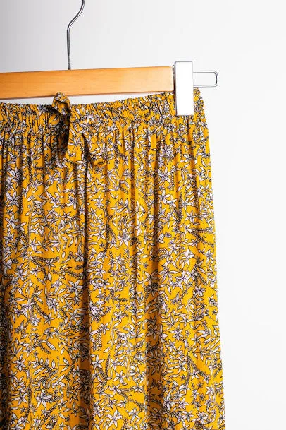 Yellow Paisley Maxi Skirt